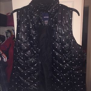 Black and white polka dot vest